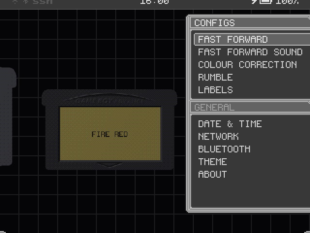 Halfway from the shelf to Settings: the carts going out to the left as the Settings window comes in from the right